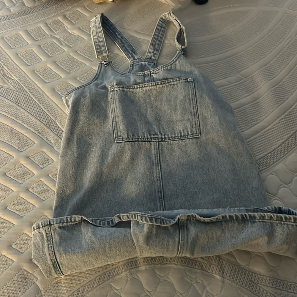 Denim overalls dress